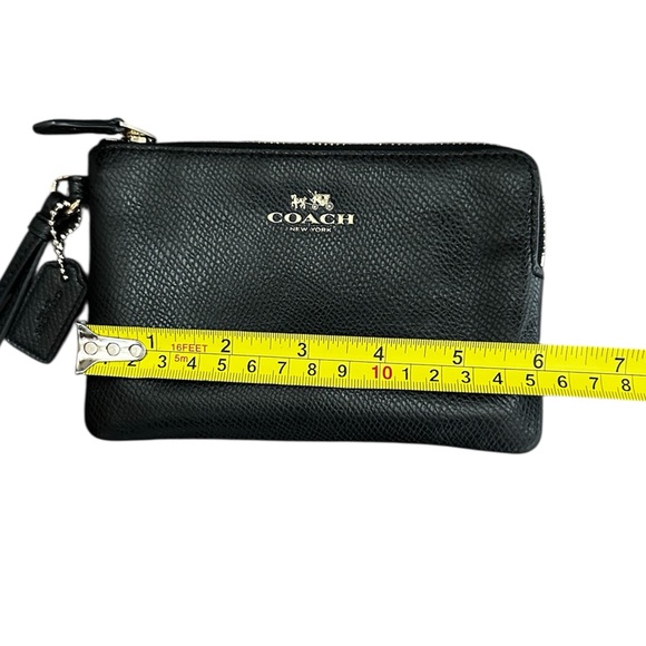 Coach Small Black Pebbled Leather Wristlet - Picture 4 of 6